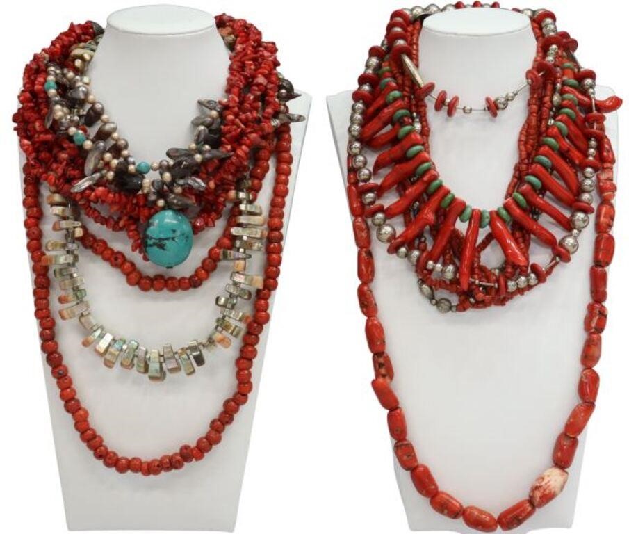 Appraisal: lot of Southwest style necklaces and beaded strands including red