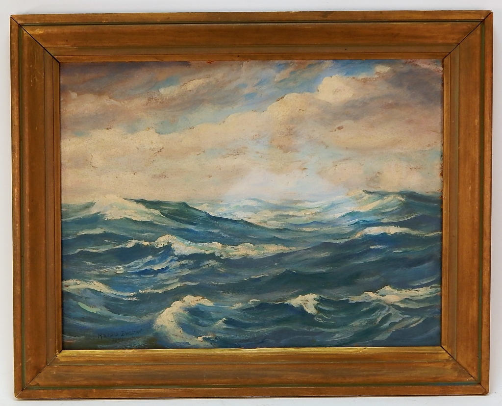 Appraisal: HAROLD DUNBAR NATURALIST SEASCAPE PAINTING Massachusetts - Depicting the dancing