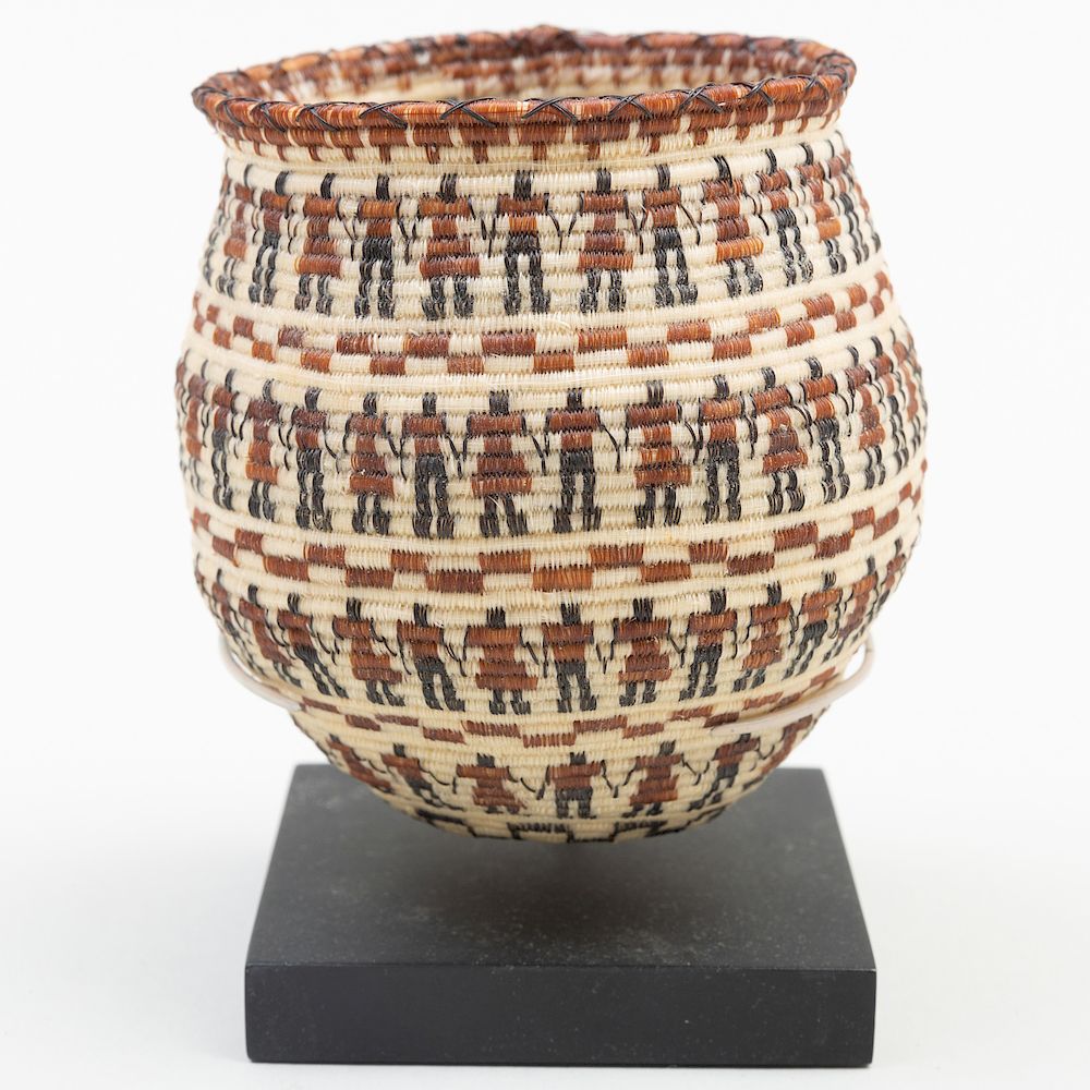 Appraisal: Leona Antone O'Odham Polychrome Horsehair Friendship Olla Now raised on