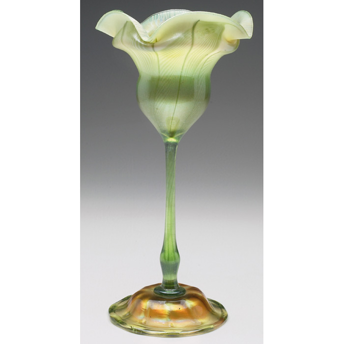 Appraisal: Exceptional L C Tiffany vase elaborate floriform in favrile glass