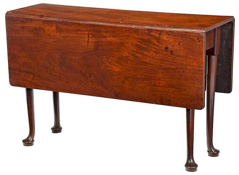 Appraisal: Queen Anne Figured Mahogany Drop Leaf Table probably British th