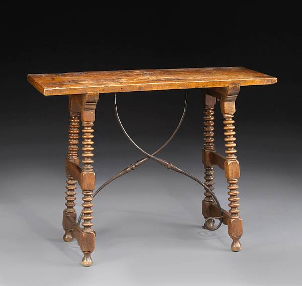 Appraisal: A Spanish Baroque walnut table late th century The rectangular