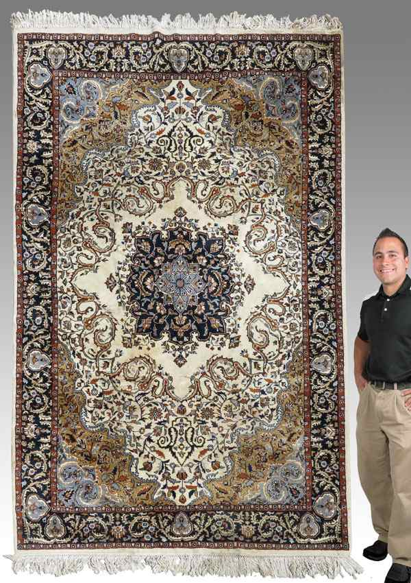 Appraisal: INDO PERSIAN HAND KNOTTED WOOL RUG ' x ' ''