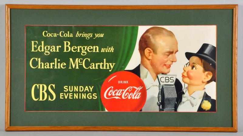 Appraisal: Coca-Cola Bergen McCarthy Poster s Framed and matted under glass