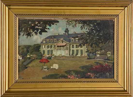 Appraisal: Adolf Fehr Swiss - GRAND HOTEL oil on board framed