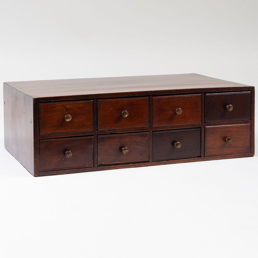 Appraisal: Regency Mahogany Double Sided Eight-Drawer Table Cabinet x x in