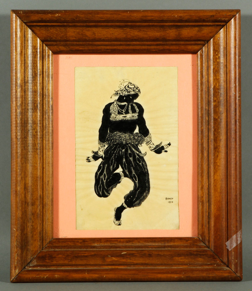 Appraisal: - Bakst Costume Design Ink on Paper Leon Bakst -