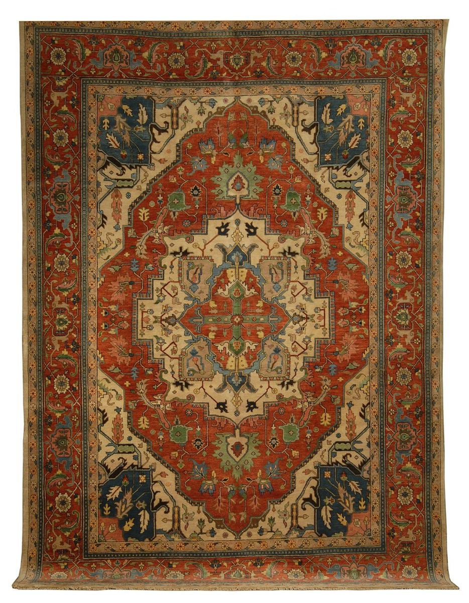 Appraisal: ORIENTAL RUG SERAPI DESIGN ' x ' Central medallions of