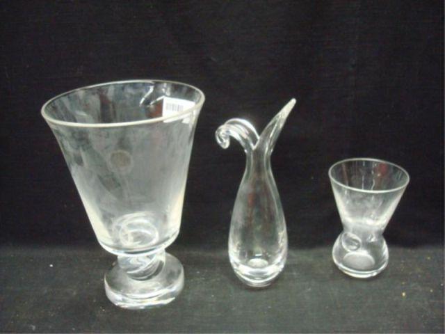 Appraisal: Steuben Glass Assorted Lot pieces a large vase and other