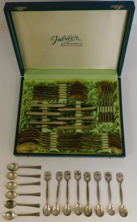 Appraisal: -PIECE RUSSIAN SILVER FLATWARE SET RUSSIANsilver hallmark also stamped made