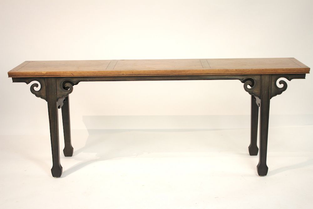 Appraisal: Chinese Style Light Dark Stained Altar Table By Baker Furniture