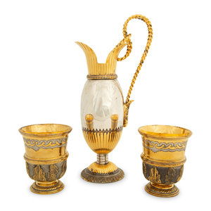 Appraisal: A Pair of Mexican Silver and Silver Gilt Cups and