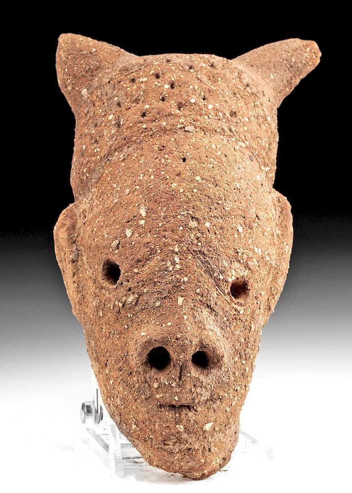 Appraisal: Nok Terracotta Head w Horns Africa Northern Nigeria Nok ca