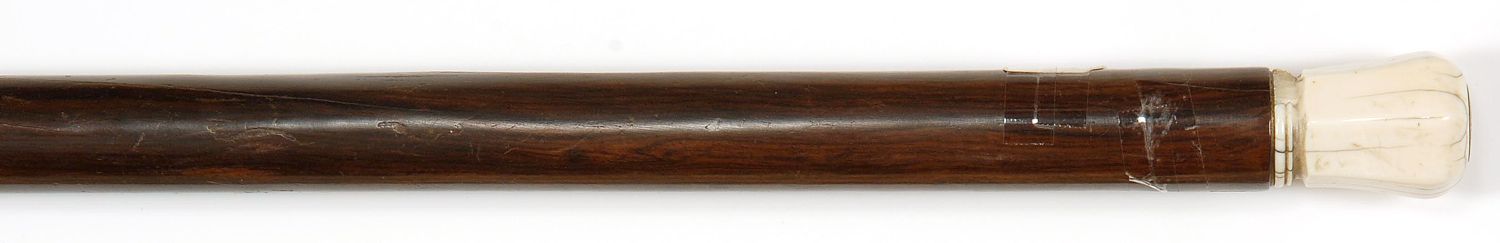 Appraisal: UNUSUAL ROSEWOOD AND WHALE IVORY UMBRELLA CANE Mid- th CenturyWith