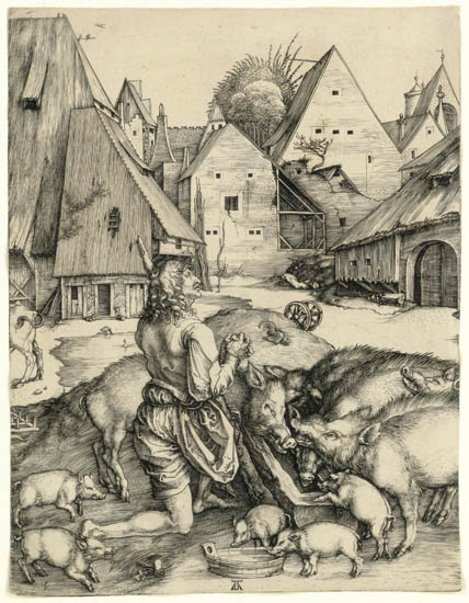 Appraisal: ALBRECHT D RER The Prodigal Son Engraving circa x mm