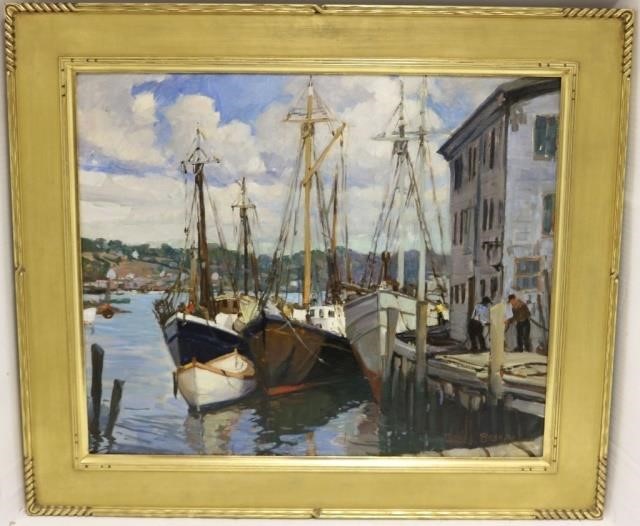 Appraisal: JAMES KING BONNAR - ROCKPORT MA OILPAINTING ON BOARD DEPICTING