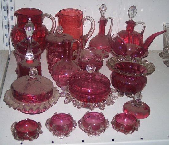 Appraisal: Sundry cranberry glass