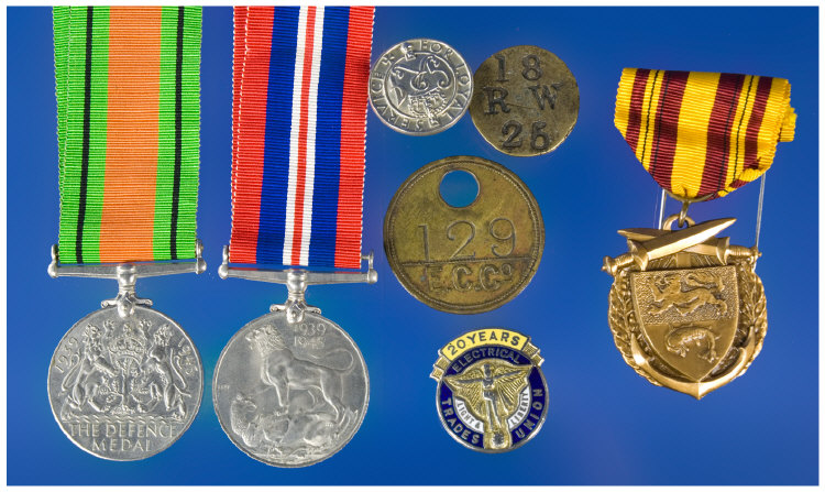 Appraisal: WW Military Items Comprising Defence Medal - George VI Dunkerque