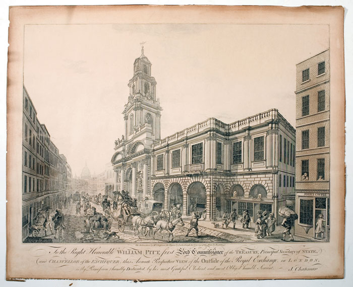 Appraisal: PAIR OF PRINTS DEDICATED TO WILLIAM PITT DEPICTING THE EXTERIOR