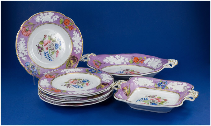 Appraisal: Ridgways Piece Dessert Service Comprising A Square And Oval Handled