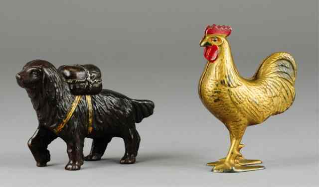 Appraisal: ROOSTER ST BERNARD STILL BANKS Lot of two animal stills