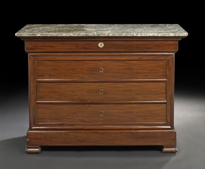 Appraisal: Charles X Mahogany and Marble-Top Commode second quarter th century