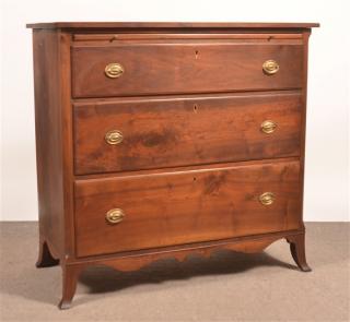 Appraisal: Pennsylvania Hepplewhite Walnut Bachelor's Chest Slide-out work surface graduated lip