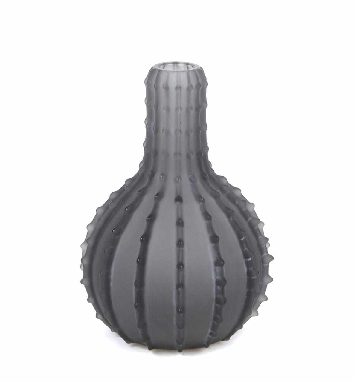 Appraisal: An R Lalique grey glass vase Dentel Marcilhac model introduced