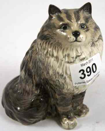 Appraisal: Beswick Persian Cat Seated Looking Up Model in Grey Striped