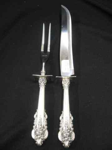 Appraisal: Wallace ''Grande Baroque'' Sterling Carving Set scarce roast size circa