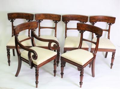 Appraisal: A set of six William IV mahogany dining chairs the