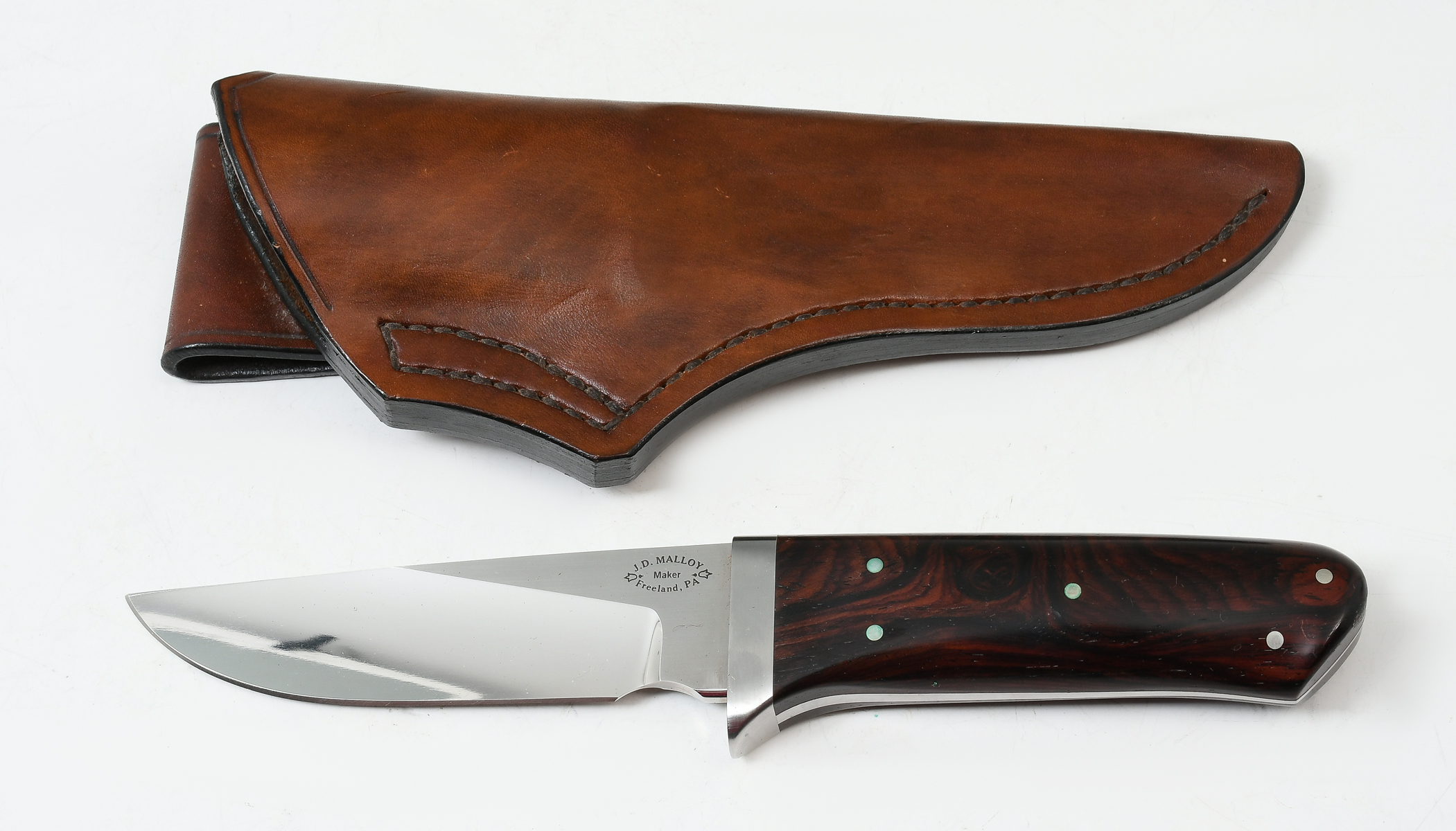 Appraisal: JD MALLOY FIXED BLADE KNIFE This is a substantial knife