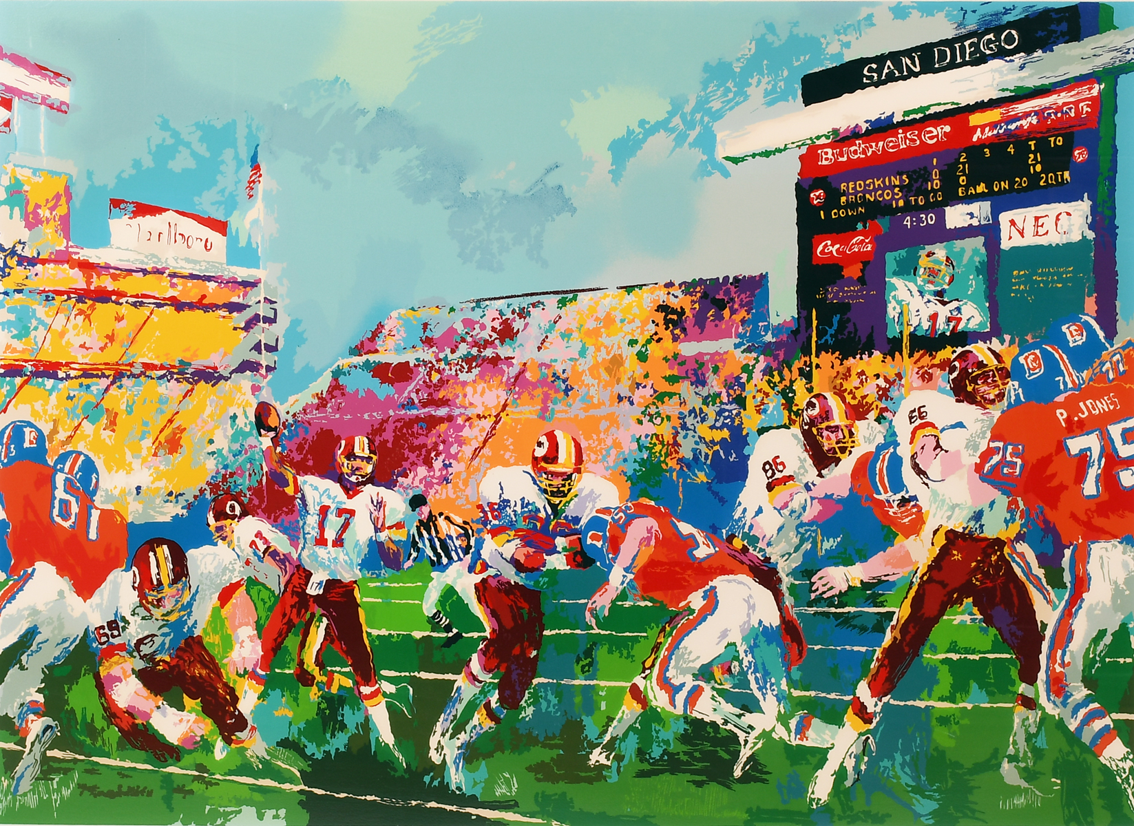 Appraisal: NEIMAN LeRoy American - ''Super Bowl XXII Denver Washington'' Serigraph