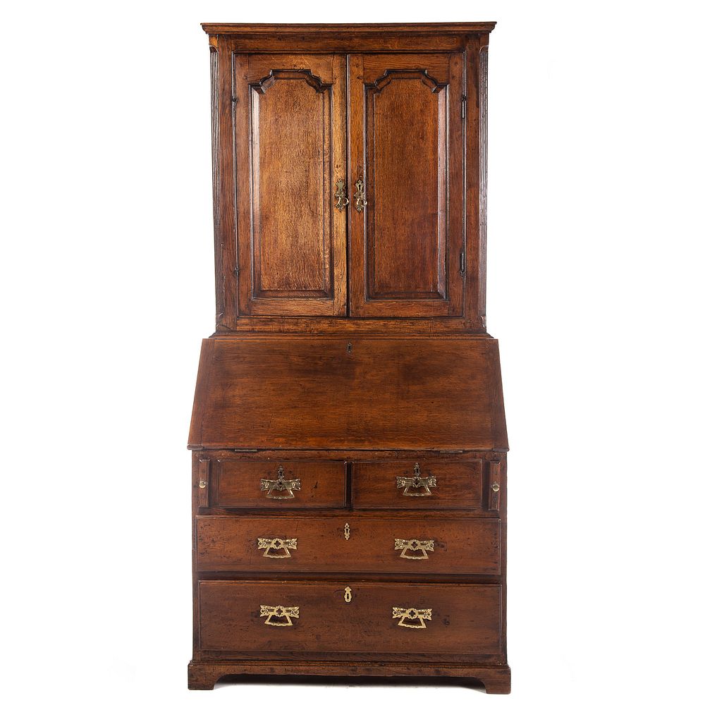 Appraisal: George III Oak Secretary Bookcase Circa - uppercase with paneled