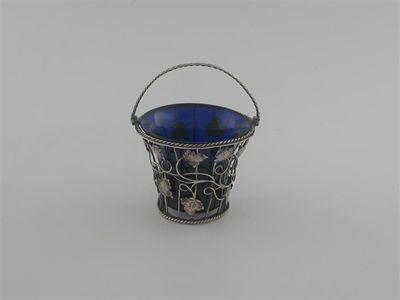 Appraisal: A George III wire-work cream pail decorated with a scrolling