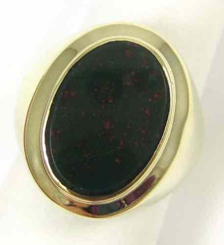 Appraisal: MAN'S BLOODSTONE AND YELLOW GOLD RING k gold set with