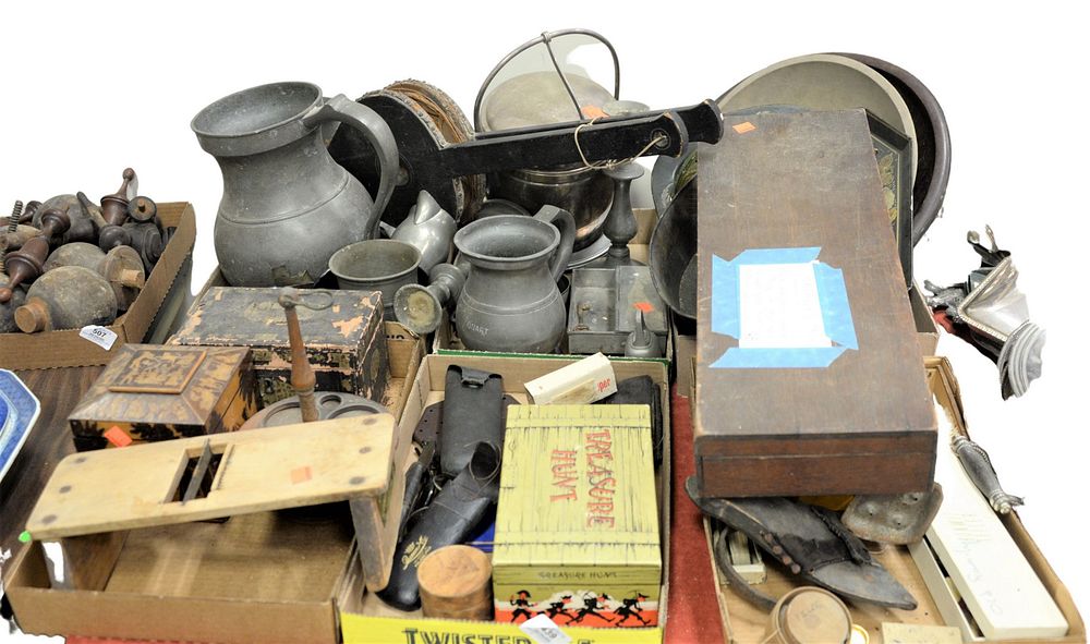 Appraisal: Six Tray Lots of Woodenware to include two tea boxes