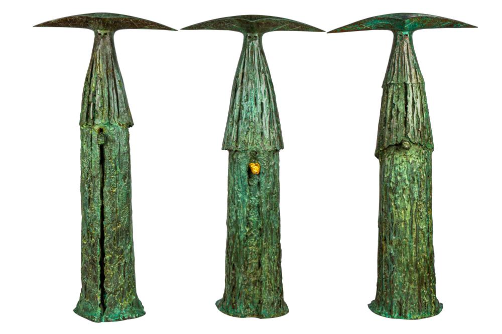 Appraisal: PHILIP JACKSON B THE SENTINELS bronze with verdigris patina in