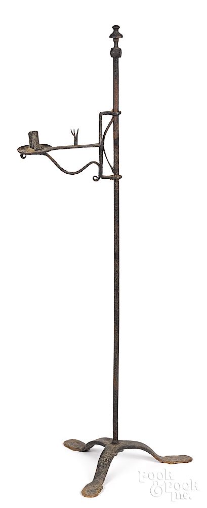 Appraisal: Wrought iron candlestand Wrought iron candlestand th th c h