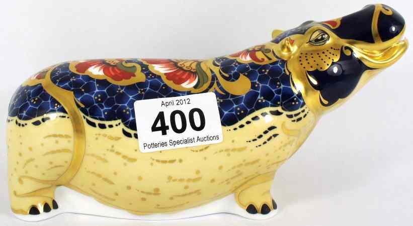 Appraisal: Royal Crown Derby Paperweight Hippopotamus Boxed