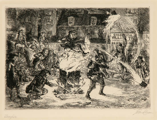 Appraisal: John French Sloan American - Bonfire Etching signed John Sloan