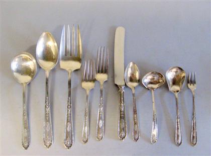 Appraisal: Alvin 'Della Robbia' sterling silver flatware service Comprising dinner forks