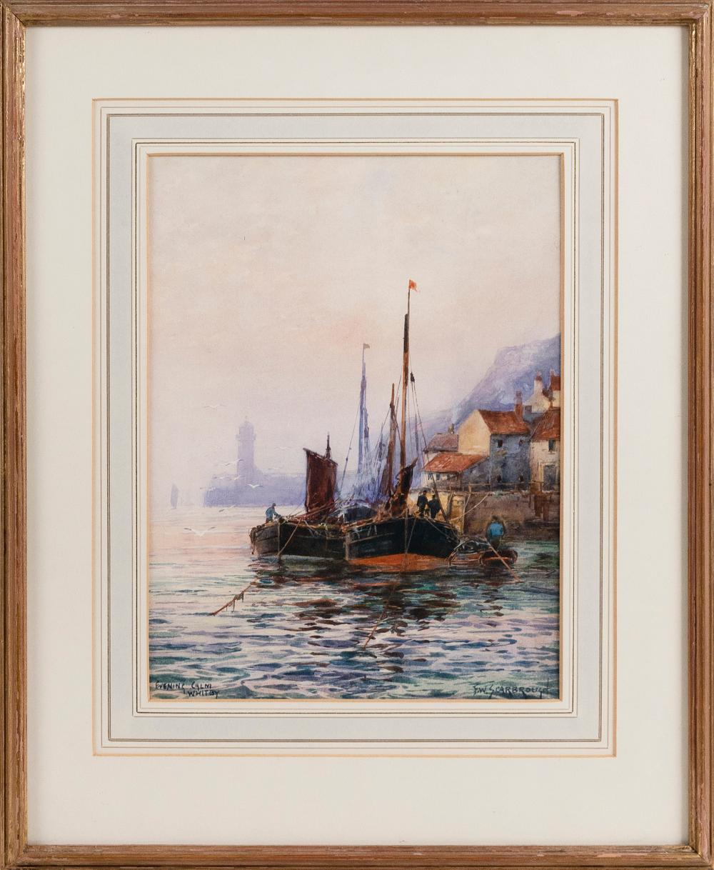 Appraisal: FREDERICK WILLIAM SCARBROUGH UNITED KINGDOM - EVENING CALM WHITBY WATERCOLOR