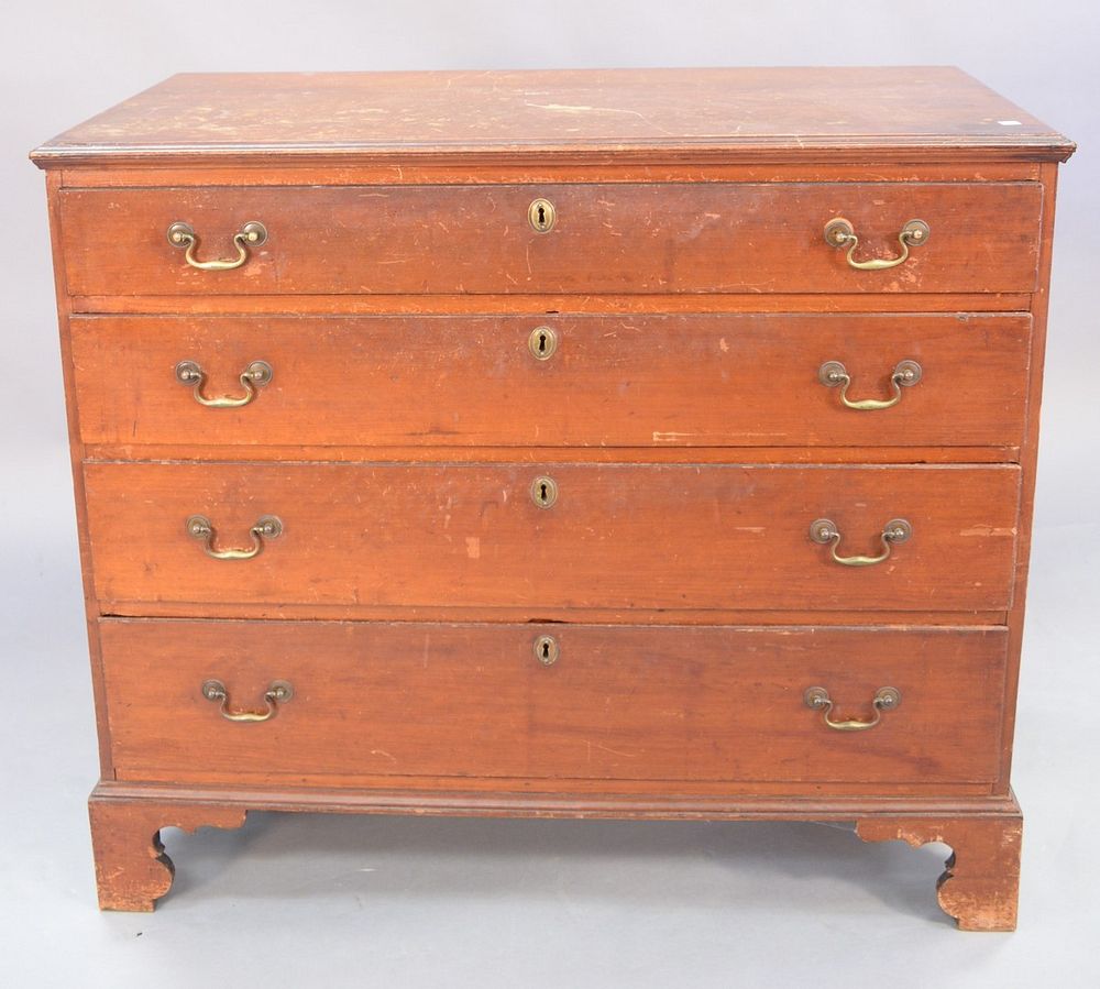 Appraisal: Cherry Chippendale four drawer chest old finish and original brasses