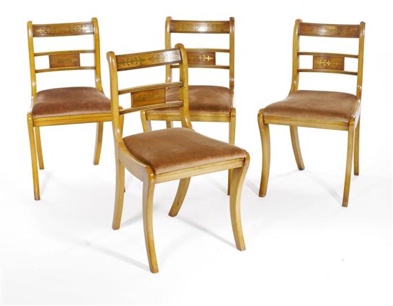 Appraisal: A SUITE OF CHAIRS in Regency style England th c