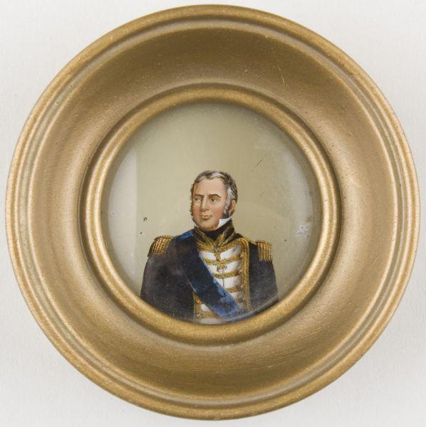 Appraisal: Reverse Glass Portrait of British Admiral ca s unidentified subject