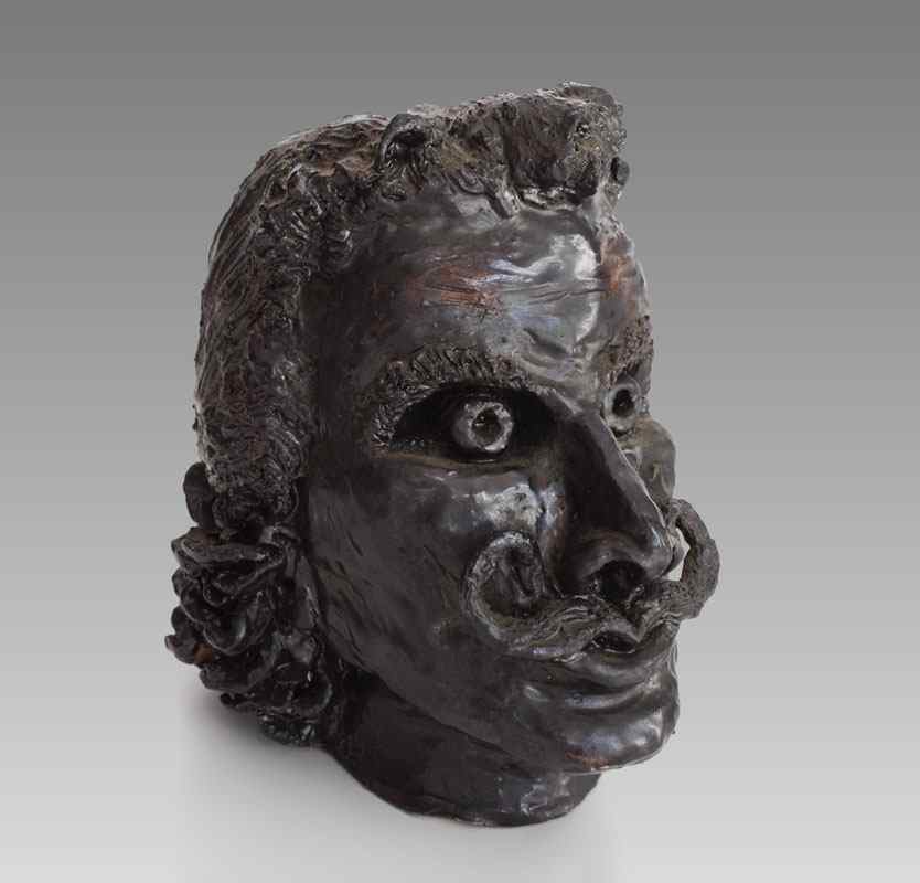 Appraisal: POTTERY BUST OF SALVADOR DALI No visible signature '' h