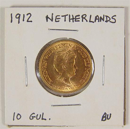 Appraisal: Netherlands - Gulden Gold Coin Nice uncirculated coin