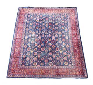 Appraisal: Hand Woven Persian Mashad Rug ' x Wool Iran All