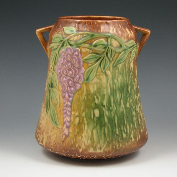 Appraisal: Roseville Wisteria - vase in brown Unmarked Mint tall